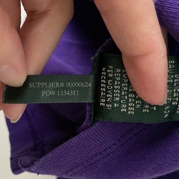 Lauren Ralph Lauren Purple Long Sleeve Shirt with Embroidered Logo size XL - Picture 6 of 12